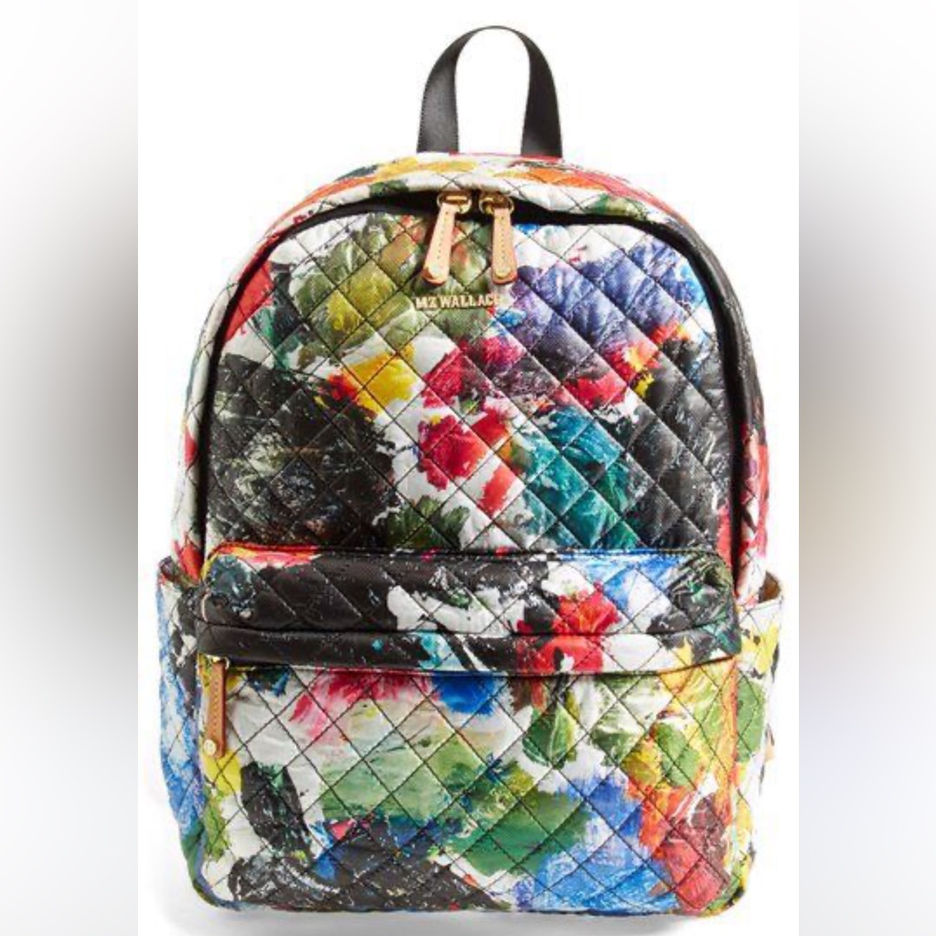Mz Wallace Metro Quilted Nylon Rainbow Backpack